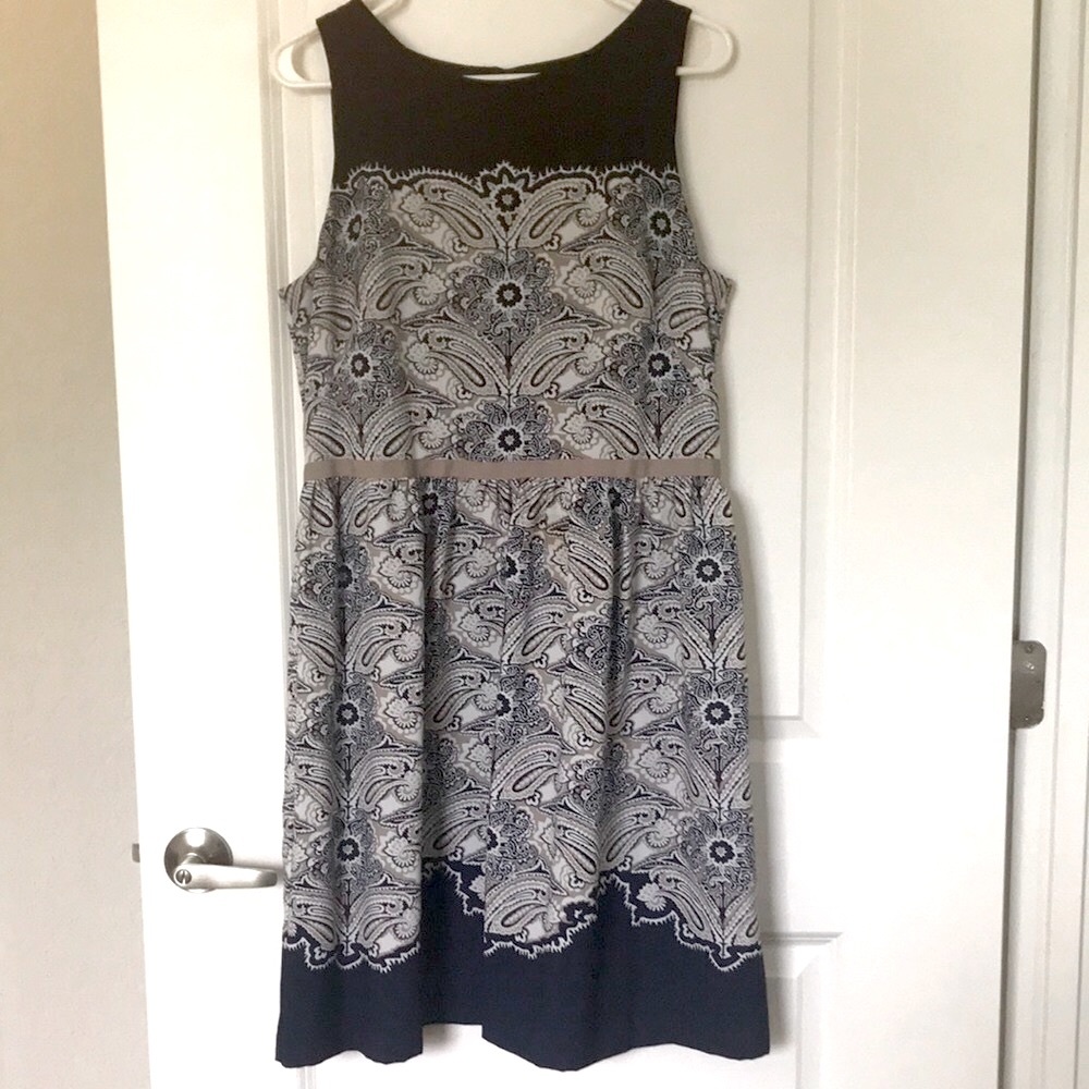 Loft navy paisley dress